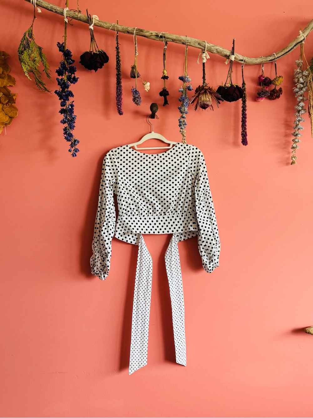 Zara Cropped Rear Tie Blouse